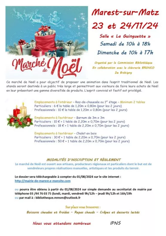 Marché de Noël 2024 Marest-sur-Matz 60