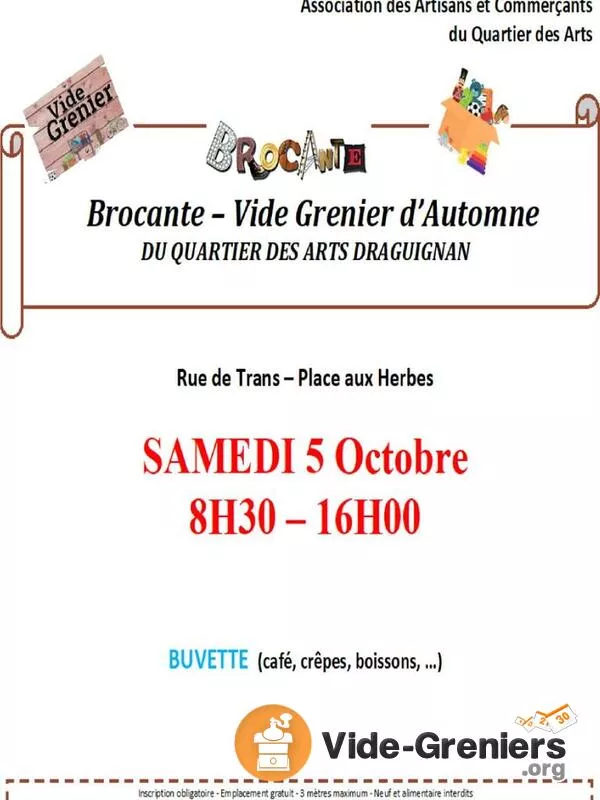 Brocante-Vide Grenier du Quartier des Arts de Draguignan