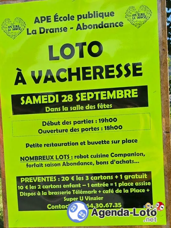 Loto de l'Ecole Publique d'Abondance