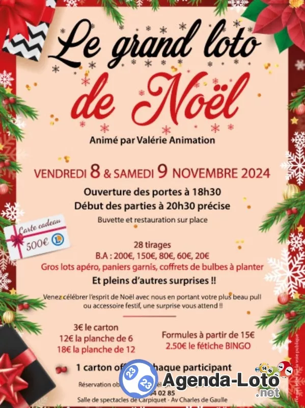 Le Grand Loto de Noël . Organisateur Escf