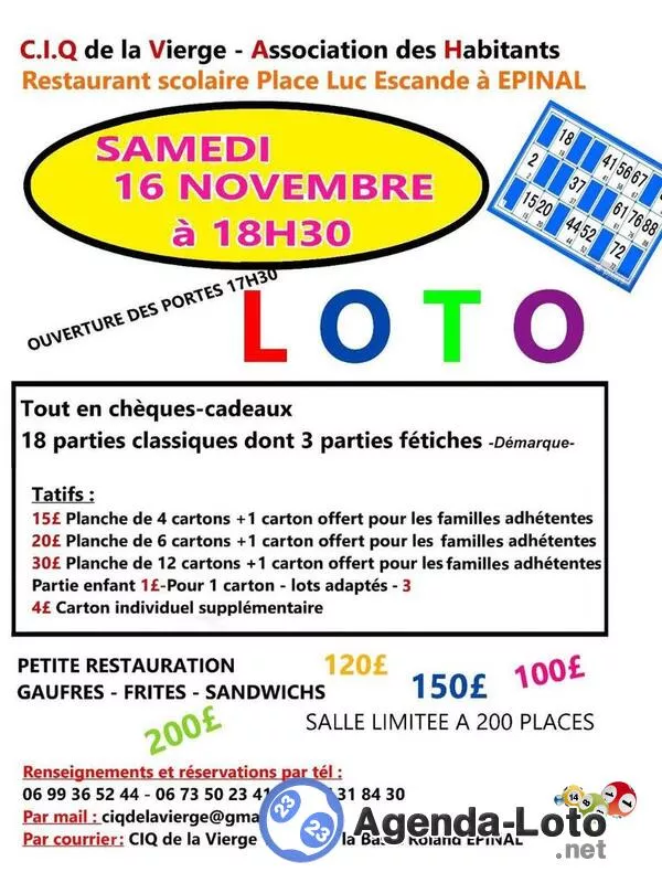 Super Loto du Ciq de la Vierge et Association des Habitants