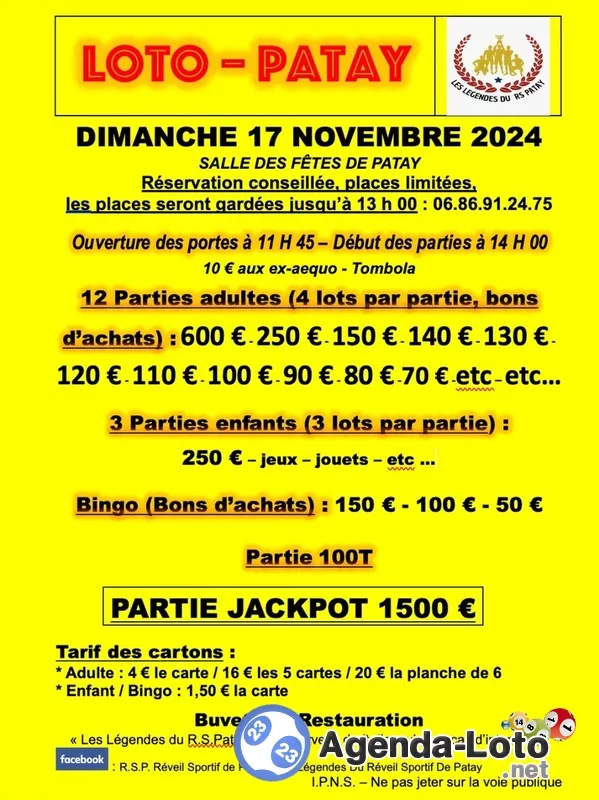 Super Loto des Légendes du Rs.patay (Ancien Footeux)