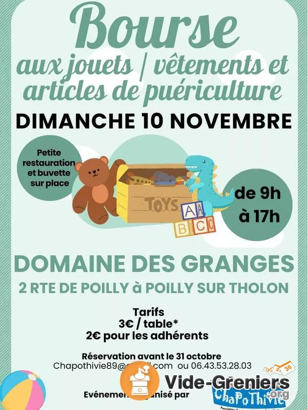 Bourse Vêtements-Jouets et Articles Enfants et Adultes