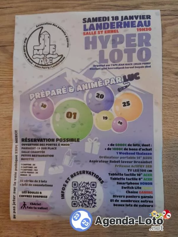 Hyper Loto Bingo Ape Jean Macé Jules Ferry Préparé par Luc