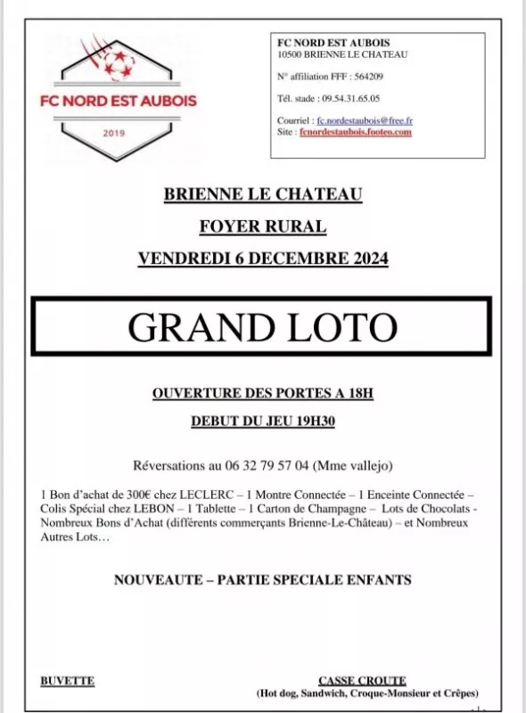 Loto du Fc Nord Est Aubois