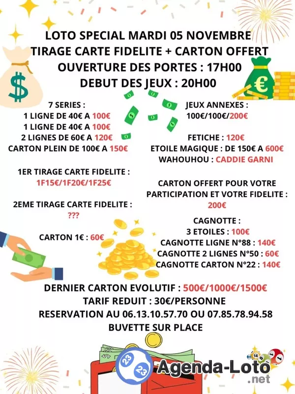 Nouveau Loto Tirage Carte Fidélité et Carton Offert