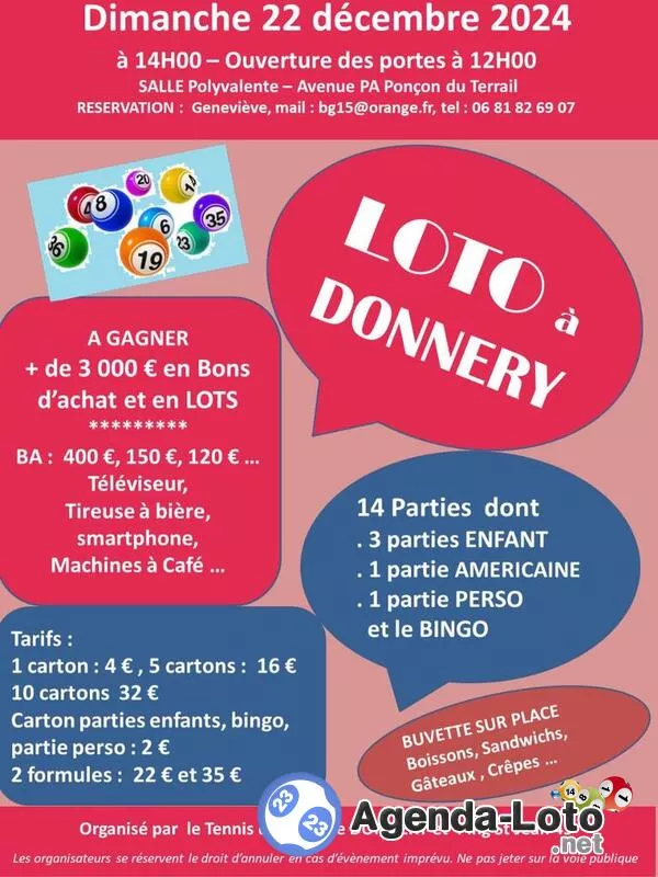 Loto Tennis de Table Donnery et Ping St Jean