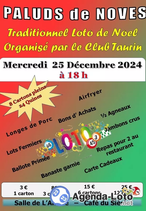 Traditionnel Loto de Noël du Club Taurin des Paluds