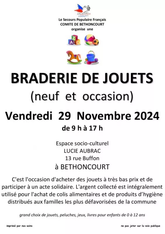 Braderie de Jouets-Secours Populaire