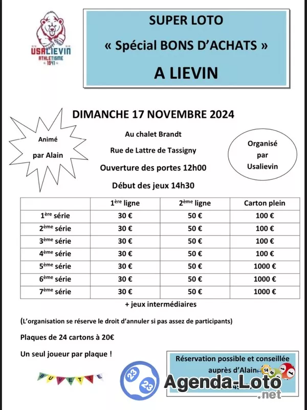 Loto de L’usal Athlétisme Lievin