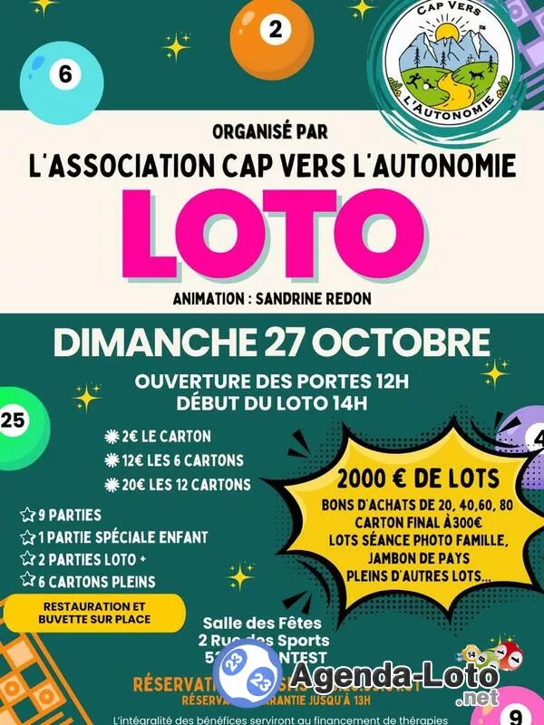 Loto Organisé par Cap vers l'Autonomie