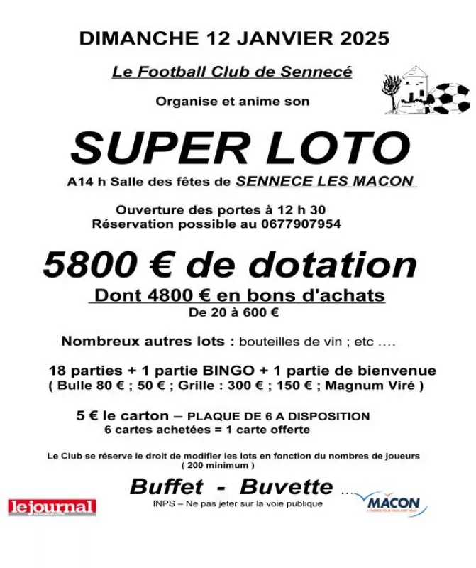 Super Loto du Fc Sennece Es Macon