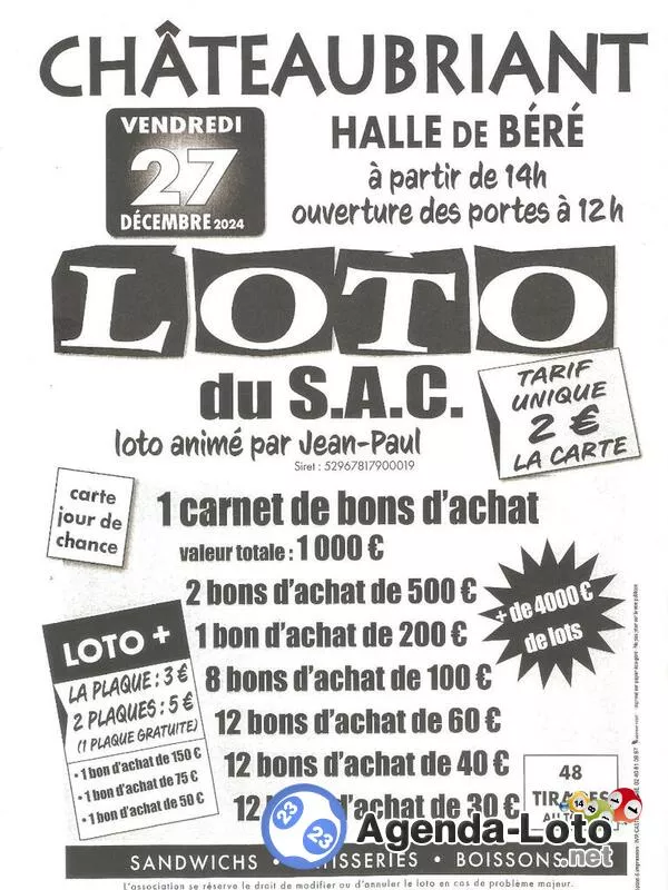 Loto Animé par Jean Paul a 14 H