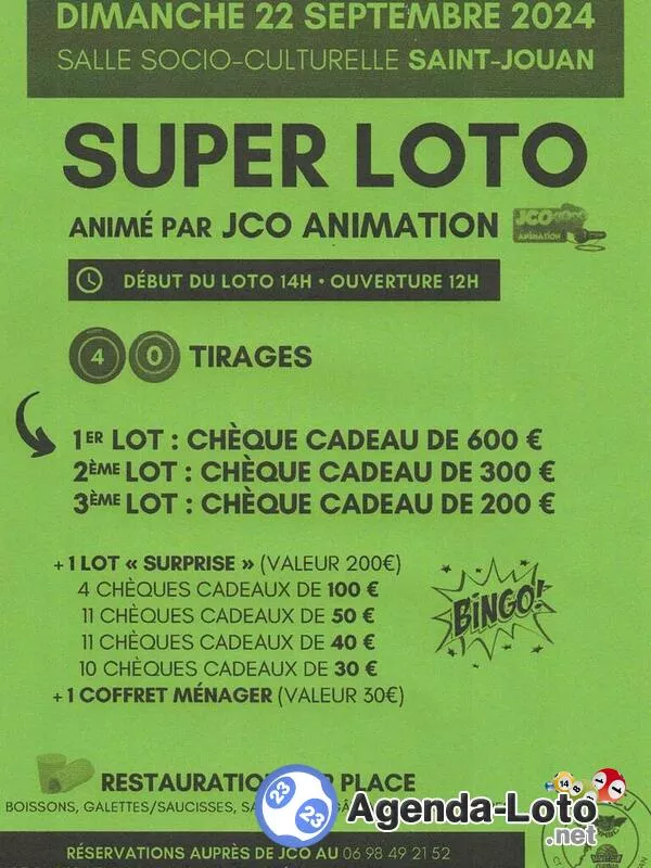 Super Loto St Jouan Basket Club avec Jco