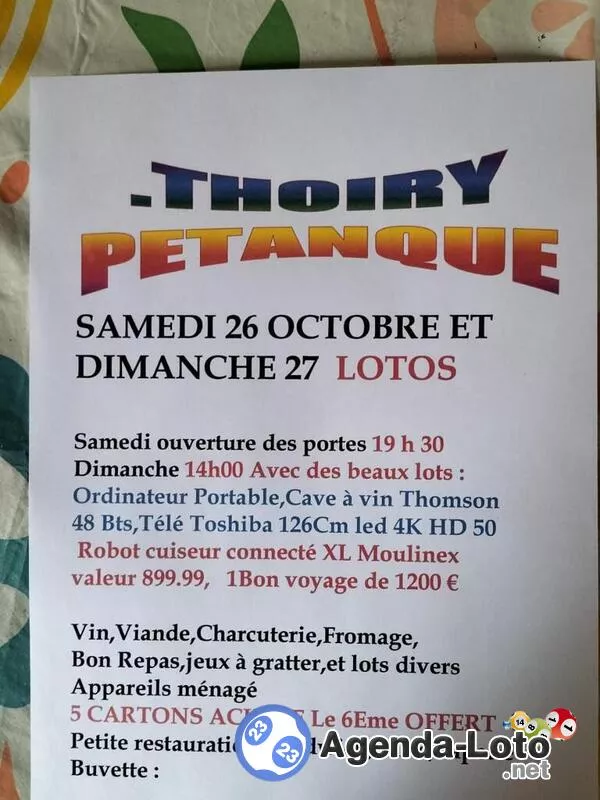 Loto Thoiry Pétanque