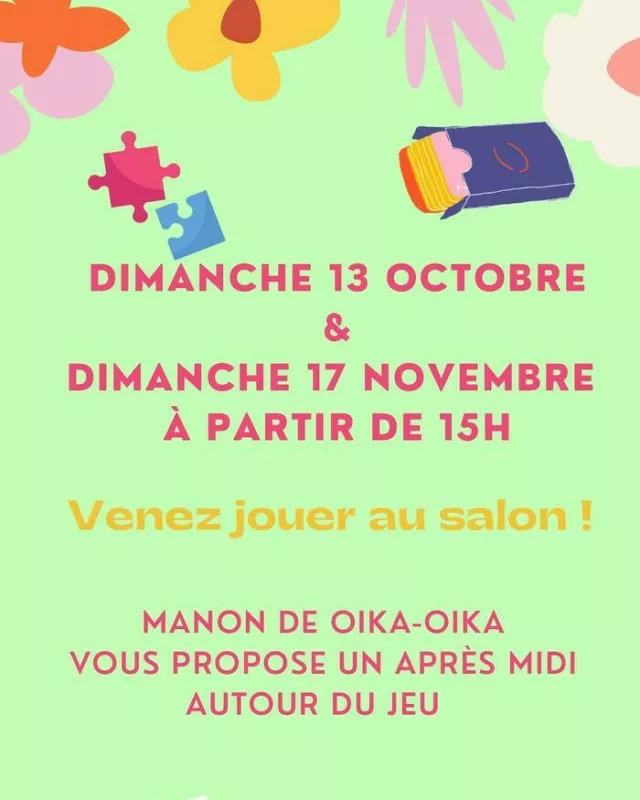 Venez Jouer au Salon -Atelier Jeux de Société