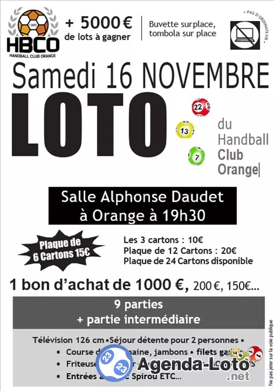 Super Loto du Handball Club Orange