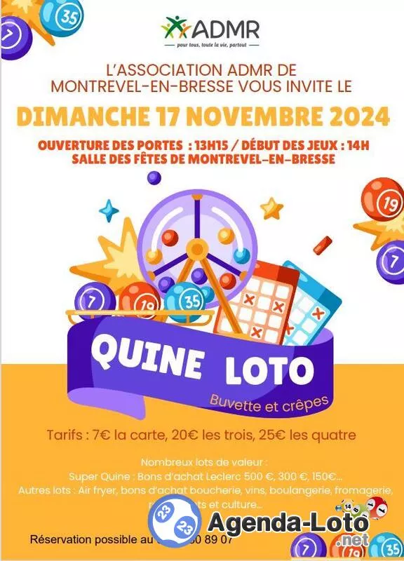 Quine Loto Admr Montrevel en Bresse