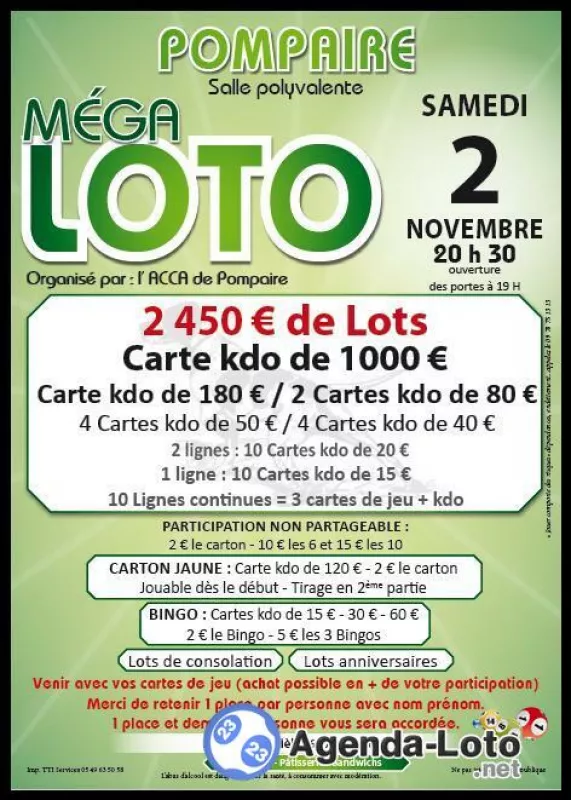 Méga Loto de l'Acca de Pompaire