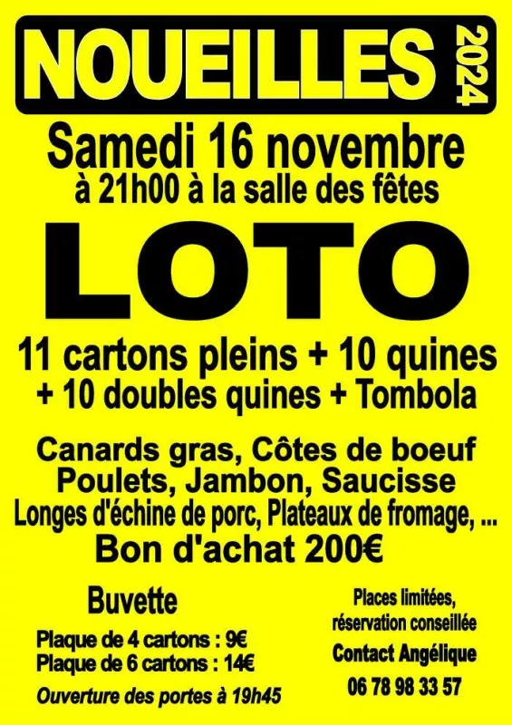 Loto du Comité des Fêtes, le 16 Novembre