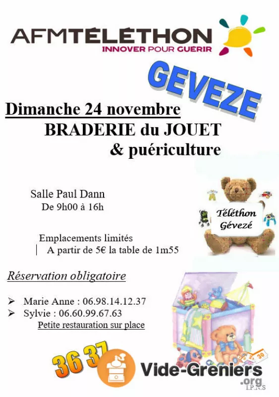 Braderie du Jouet Puericulture Telethon Geveze