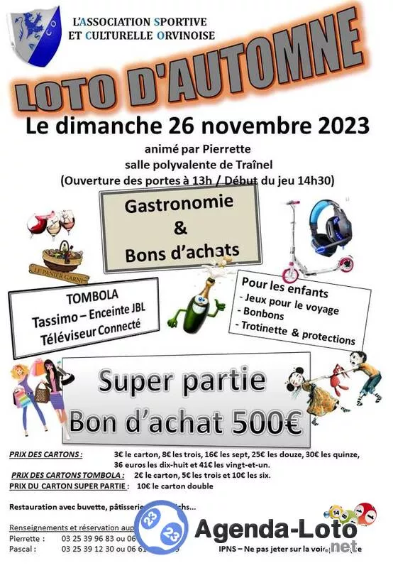 Loto d'Automne de l'Asco-Organisé par Pierrette