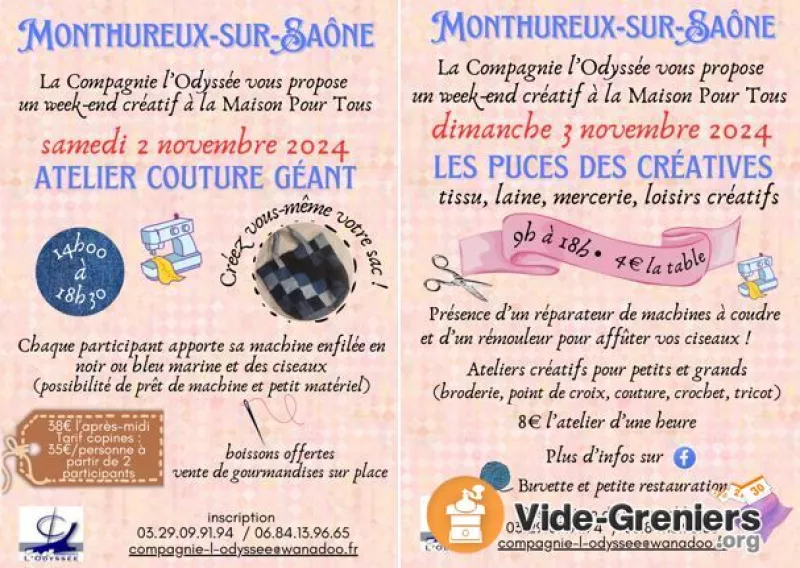 Puces des Créatives et Atelier Couture Géant