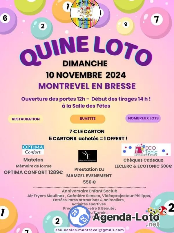 Quine Lote du Sou des Écoles de Montrevel