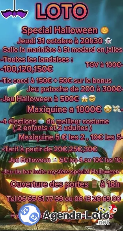 Mega Loto Halloween Déguisement Non Obligatoire