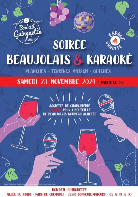 Soirée Beaujolais et Karaoké Samedi 23 Novembre