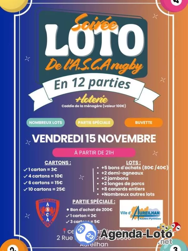 Soirée Loto de l'Asca Rugby