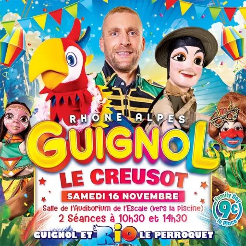 Guignol Rhône Alpes et Rio le Majestueux Perroquet