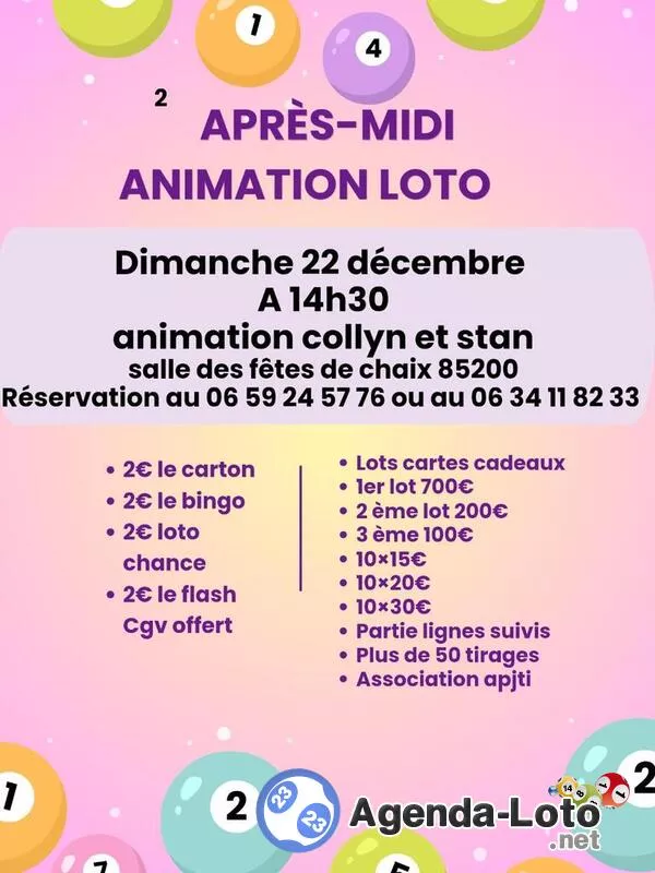 Après Midi Animation Loto avec 2 Packs Loto