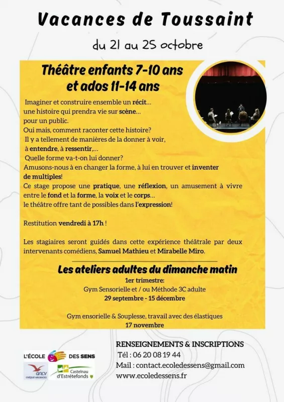 Stages de Théâtre pour Enfants et Adolescents