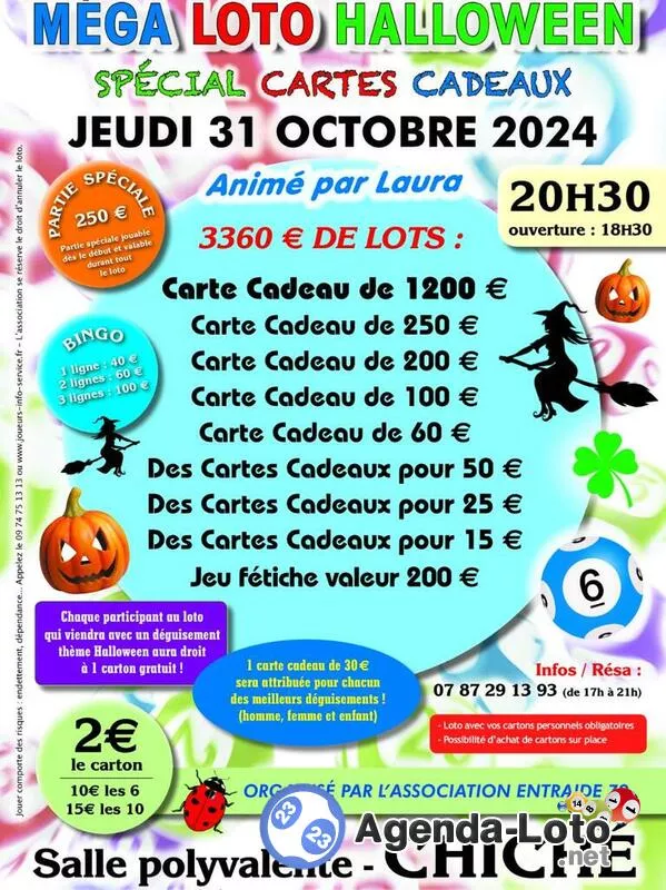 Méga Loto Halloween Association Entraide 79