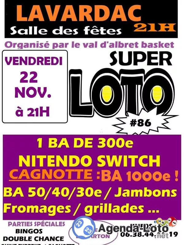 21H Loto Val d'Albret Basket ( Voir Affiche)