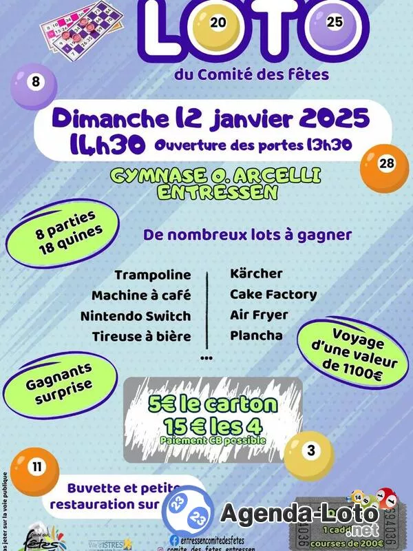 Loto 2025 Comité des Fêtes Entressen