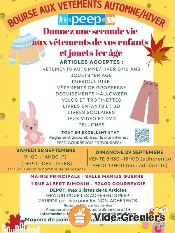 Bourse Vêtements Enfants Automne-Hiver, Livres, Puericulture