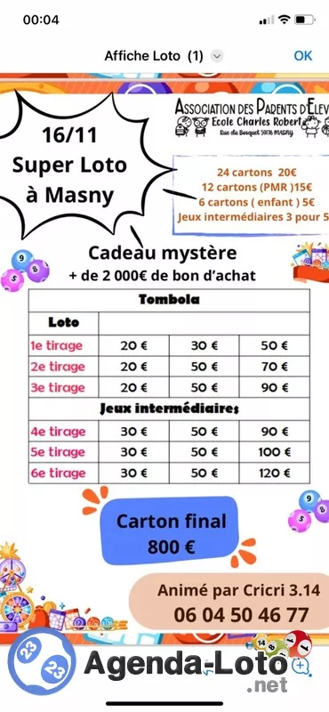 Loto de L’ape Groupe Scolaire Charles Robert