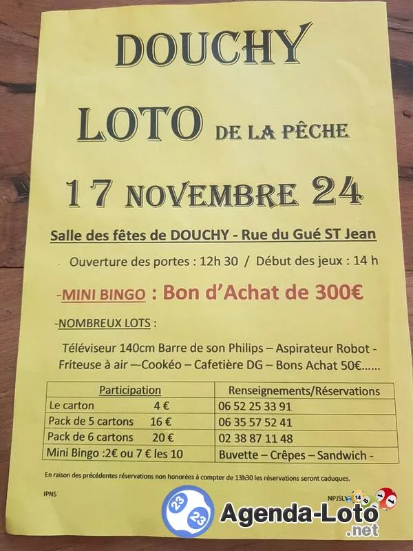 Loto de l'Association des Pecheurs de l'Ouanne