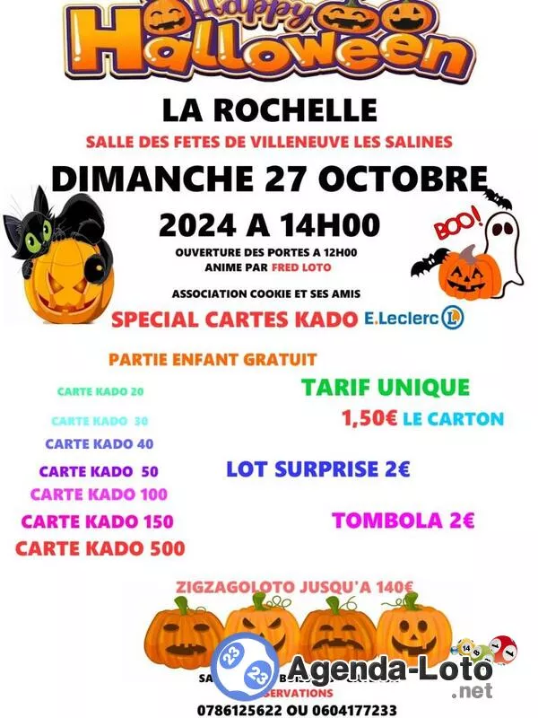 Loto Halloween Villeneuve les Salines