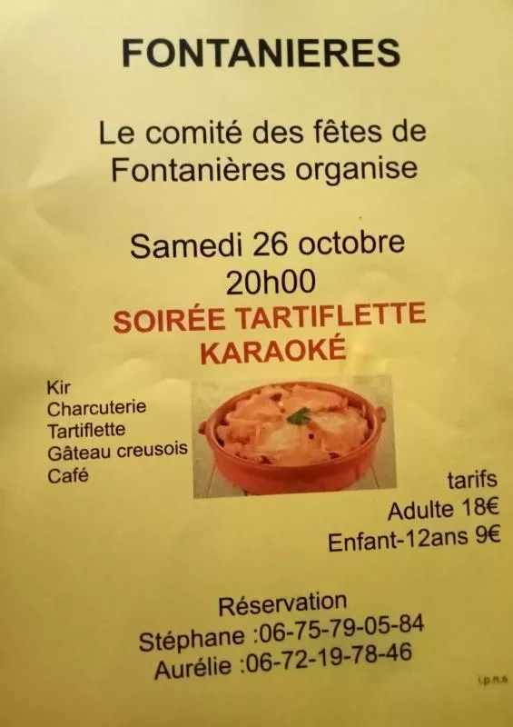 Soirée Tartiflette et Karaoké