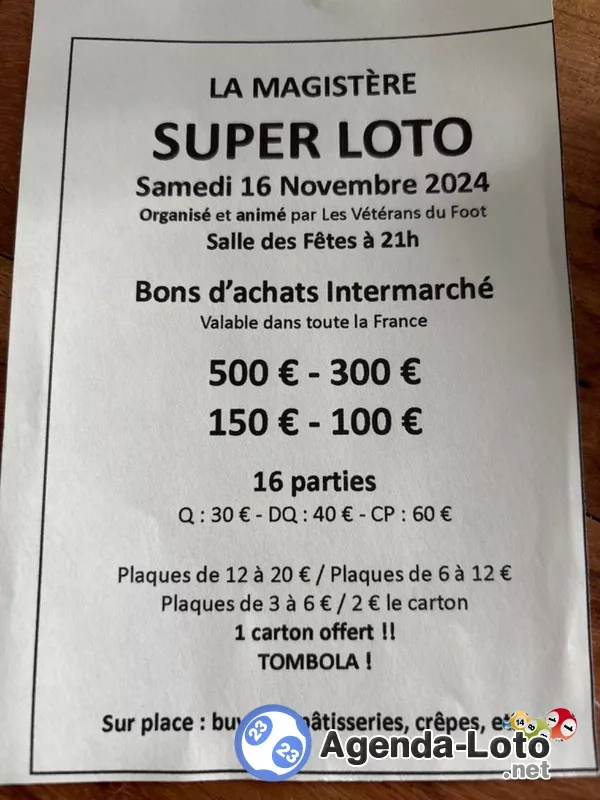 Super Loto Organisé par les Vétérans Foot