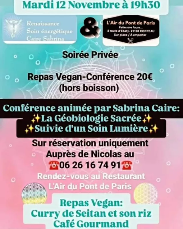 Repas Conférence Géobiologie Sacrée