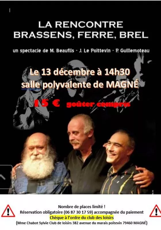 Spectacle Brel Brassens Ferré la Rencontre