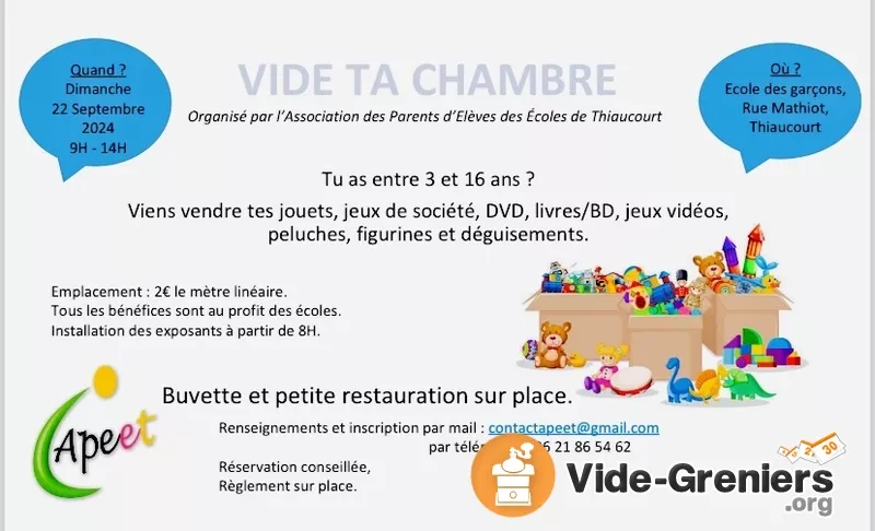 Vide Ta Chambre (Réservé Aux Enfants Âgés de 3 à 16Ans)