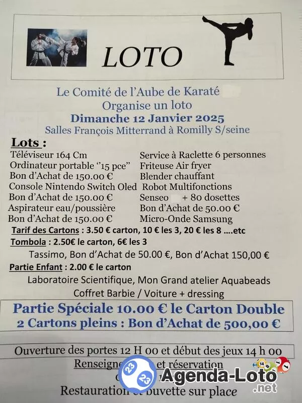 Loto Comité Départemental du Karaté