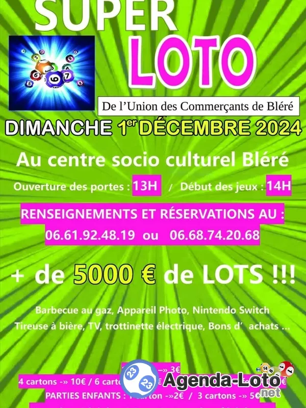 Loto de L’union des Commerçants de Bléré