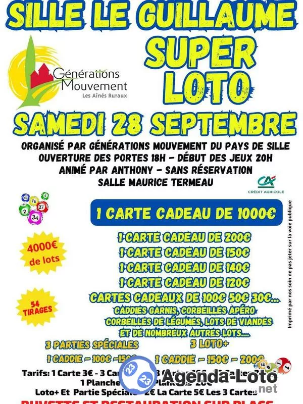 Loto de Générations Mouvement du Pays de Sille