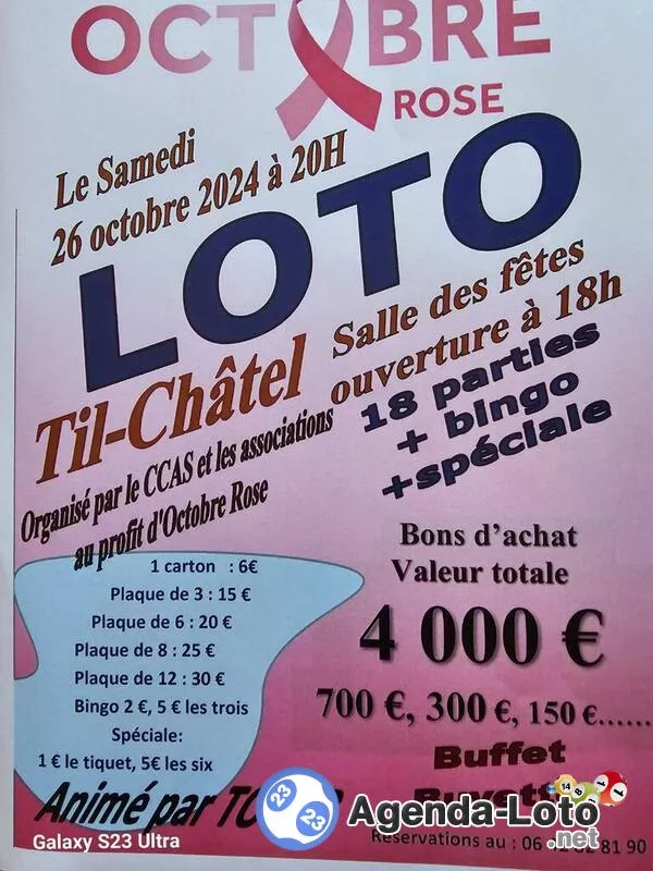 Loto du Ccas pour Octobre Rose